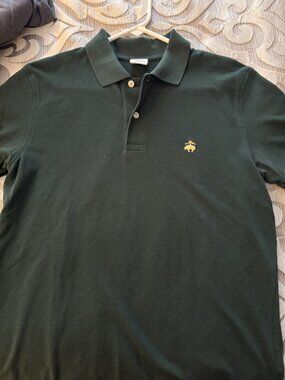 Brooks Brothers 1818 Slim Fit Performance Polo Shirt Mens Medium Dark Green